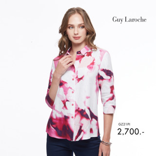 Guy Laroche เสื้อผู้หญิง เสื้อ﻿เชิ้ตผู้﻿หญิง Shirt เสื้อเชิ้ตมีปก แขนยาว (GZ21PI)