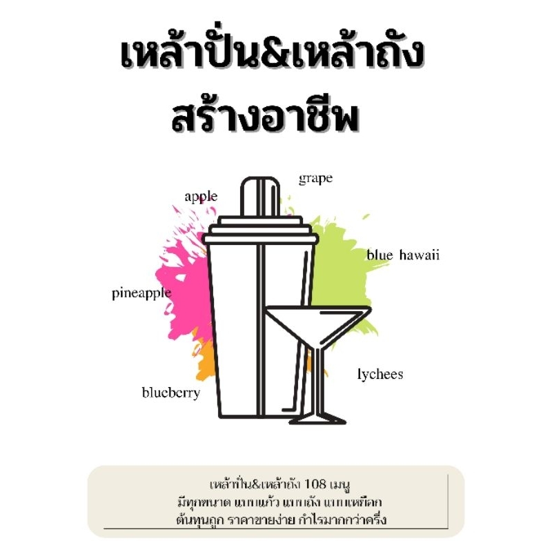 สูตรเหล้าปั่น สูตรเหล้าถัง 108 เมนู ประกอบอาชีพ หล้าสูตรเครื่องดื่ม