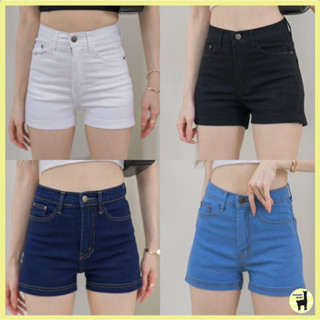 BabarryJeans มีบิ๊กไซส์ S-5XL ยีนส์ขาสั้น ผ้ายีนส์ยืด  เอวสูง รุ่นคลาสสิค (ORIGINAL)