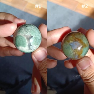 มอสอาเกต | Moss Agate 🌳💚 ทรงกลม ขนาด 3 cm สีเขียว