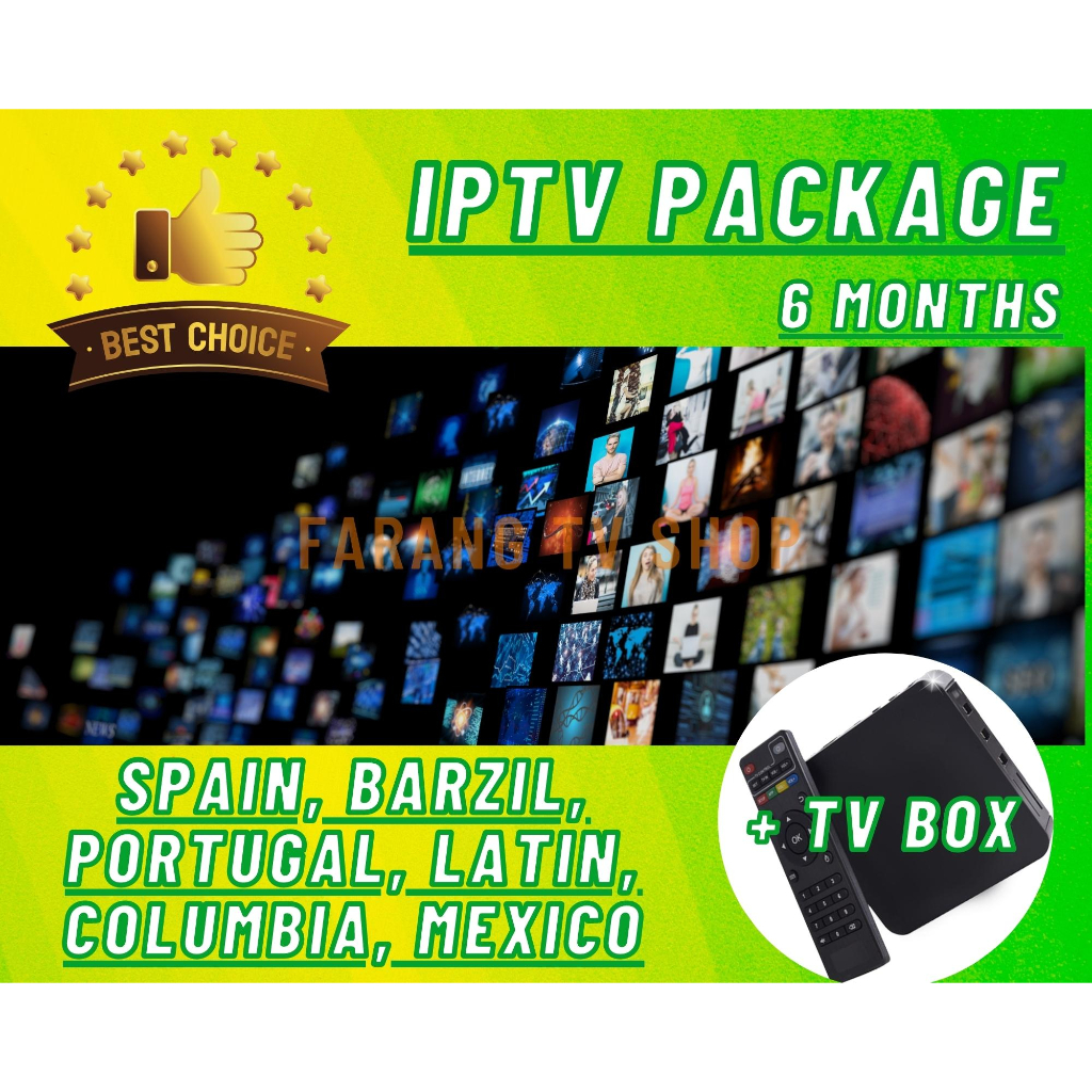 IPTV Package 6 Months With Android TV box , LATIN GROUP, TV ONLINE, live Sport events, latest movies, news and more++
