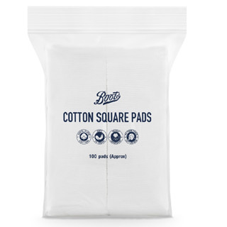 BOOTS COTTON SQUARE PADS 100S บู๊ทส์ คอนเทิน สแควร์ แพดส์ 100 แผ่น