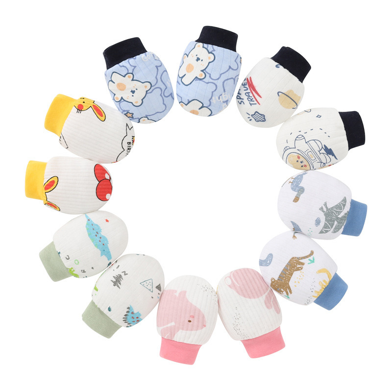 LZ👼🏻ถุงมือสำหร้บเด็กอ่อนทารก พร้อมส่ง⚡️ระบายอากาศ กันข่วน cotton100%