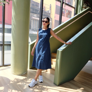 Midi dress denim l เดรสยีนส์