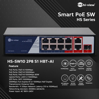 Hi-view POE HS-SW10 2P8 S1 HBT-AI HS Series (10Port)