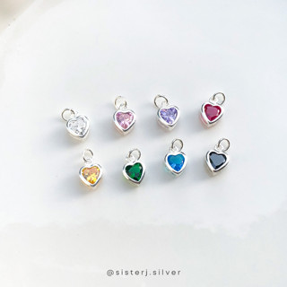 Sister J. colorful-heart diamond pendant จี้หัวใจ จี้เงินแท้ เฉพาะจี้) /silver925