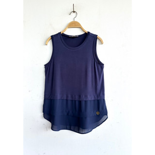 M K Sleeveless Top With Chiffon