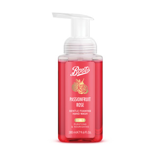 Boots Passionfruit Rose Gentle Foaming Hand Wash 285 ml บู๊ทส์ แพชชั่นฟรุ๊ต โรส เจนเทิล โฟมมิ่ง แฮนด์ วอช 285 มล.