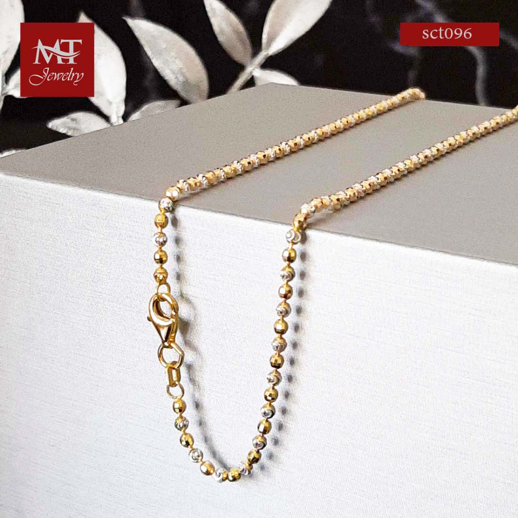 MT สร้อยคอเงินแท้ ดีไซน์ 2 กษัตริย์ ยาว 16 นิ้ว Silver Two Color chain (sct096) MT Jewelry มณีธารา