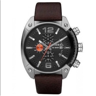 🥰 พร้อมส่ง💝⌚นาฬิกาข้อมือชาย NEW DIESEL  Chronograph Black Dial Brown Leather Mens Watch