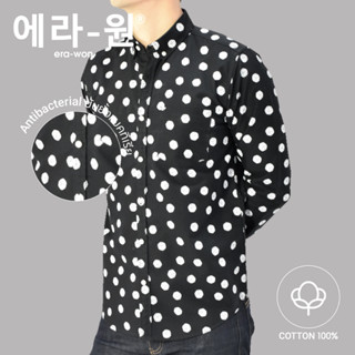 era-won เสื้อเชิ้ตอ๊อกฟอร์ด (Oxford Shirt) สี Black macau