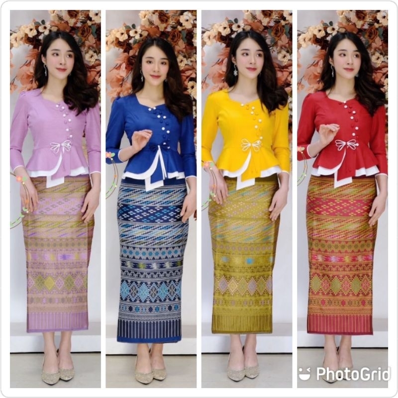 รุ่นขายดีมาเพิ่มจ้า​ เสื้อไหมลาวอัดกาว​ #ทูโทน