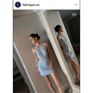 Fabrique.co สีฟ้า มือสอง รุ่น Jayla Double Diamond CREPE GEORGETTE Mini dress