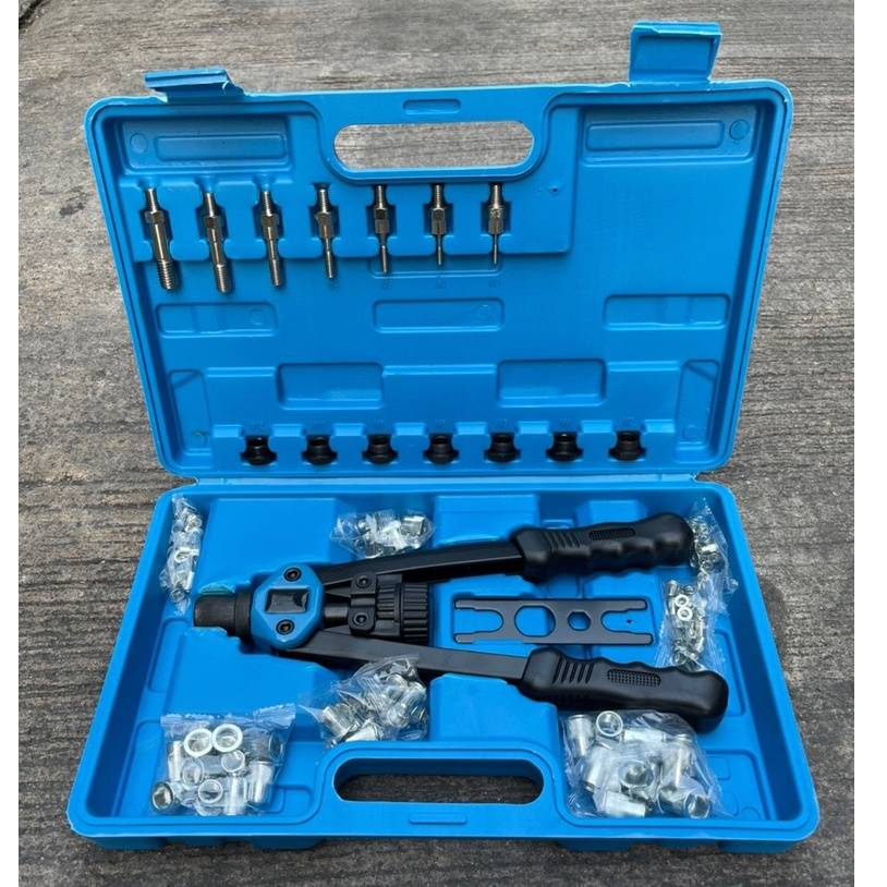 [ของแท้ ผลิตไทย ] คีมย้ำรีเวทนัท ชุดรีเวทนัท พร้อมลูกยิง M3 - M12 จำนวน 100 ลูก ตัวยิงน๊อตรีเวท