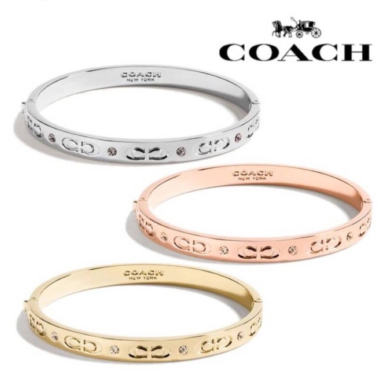 กำไล Coach แท้ Signature Hinged Bangle