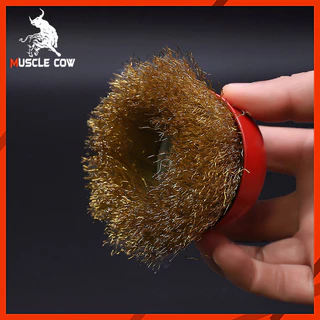 MUSCLE COW แปรงลวดถ้วย 3 นิ้ว เกลียว M10 สำหรับ เครื่องเจียร์ 4 นิ้ว ทำความสะอาสำหรับงาน ขัดเงา ปัดเงา ทำความสะอาดชิ้น