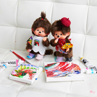 พร้อมส่ง  มอนชิชิ Yohei Sugita Collaboration Art Monchhichi-chan "สีขาวและสีแดง"