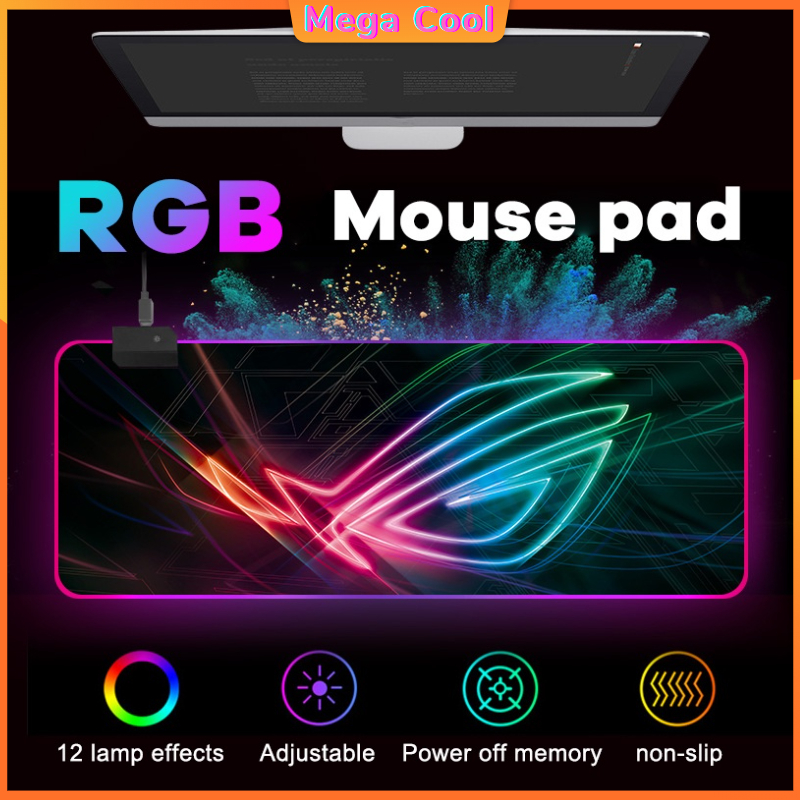แผ่นรองเมาส์มีไฟ RGB Gaming Mousepads 80cm×30cm mouse pad with lights 7colors