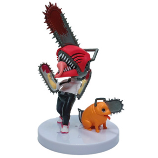 Chainsaw Man &amp; Pochita Q ver. บนฐานกลม PVC Figure 14.5 cm