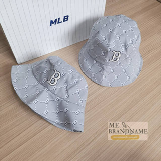 ของแท้ 💯% MLB Monogram Dia Bucket Hat หมวกปีก สีเทา 🤍🤍