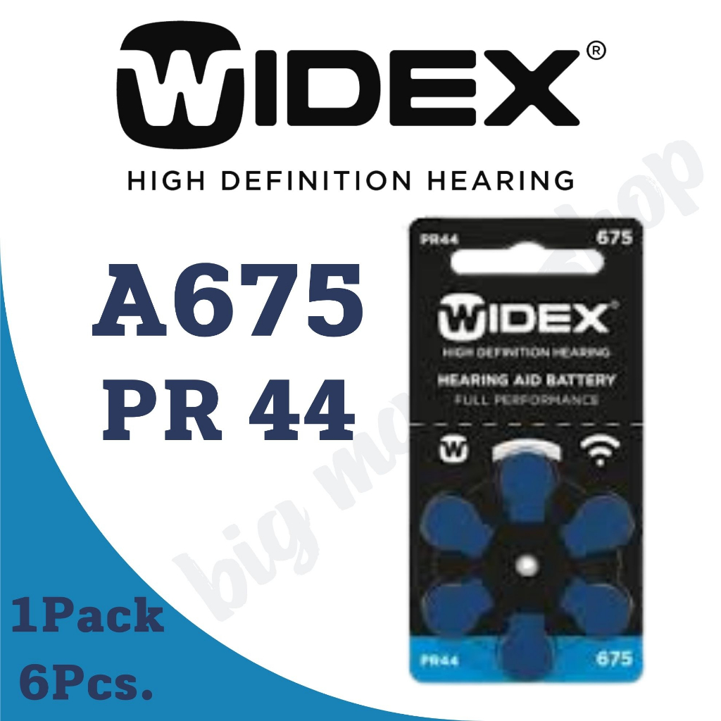 ถ่านเครื่องช่วยฟัง เบอร์675 สีฟ้า Widex PR44 A675 ถ่านใส่เครื่องช่วยฟังแท้ แบตเตอรี่เครื่องช่วยฟัง