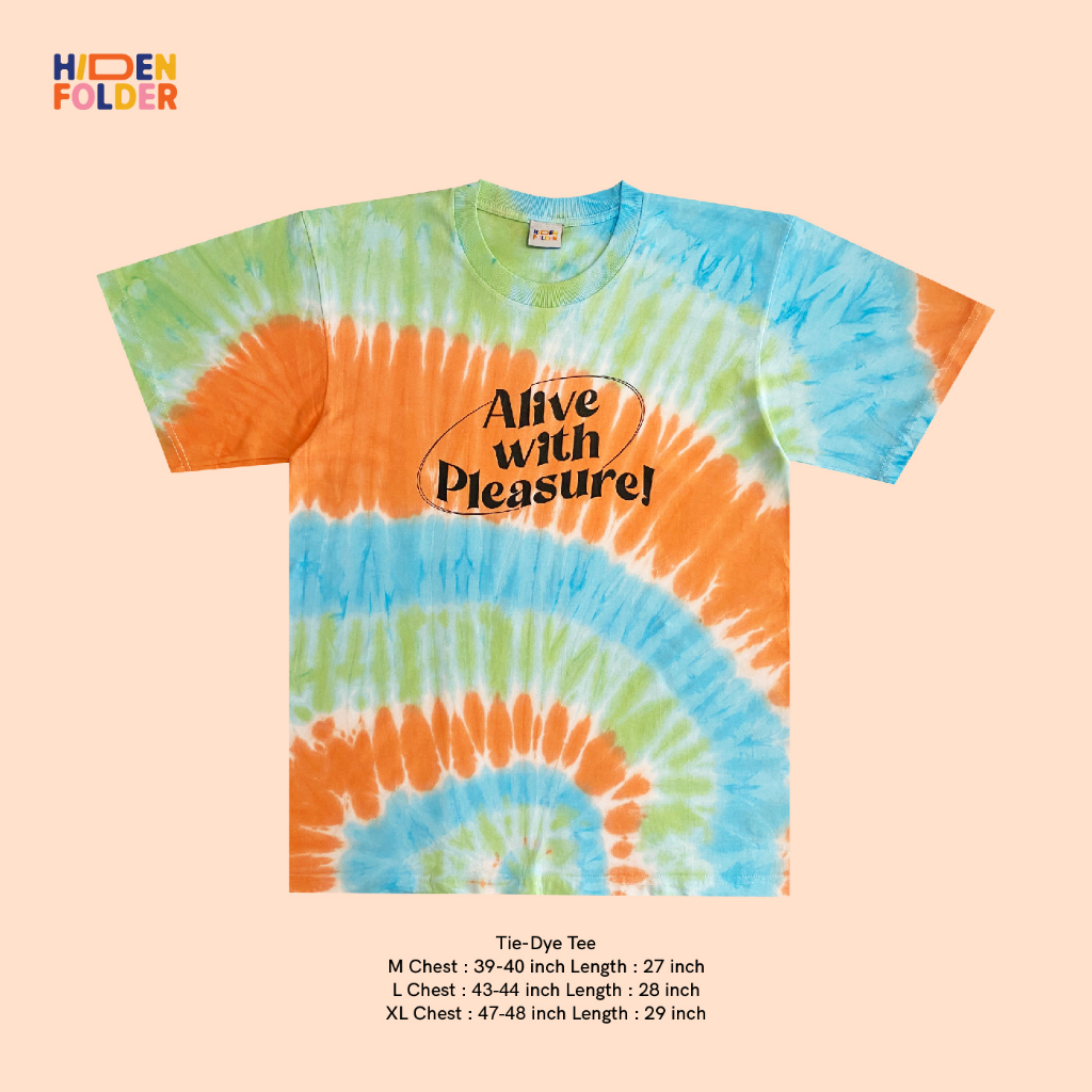 Hidden Folder (Alive with Pleasure! : Tie-dye) เสื้อยืดมัดย้อม แฮนแมด สีสันสดใส ใส่อยู่บ้าน วันหยุด