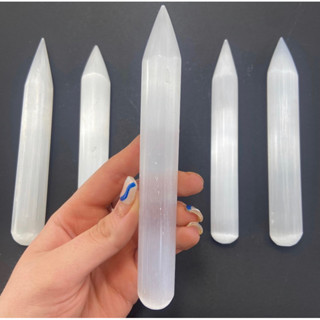 1 Pc AAA Quality Polish Selenite Stone Wand Point 16 cm long