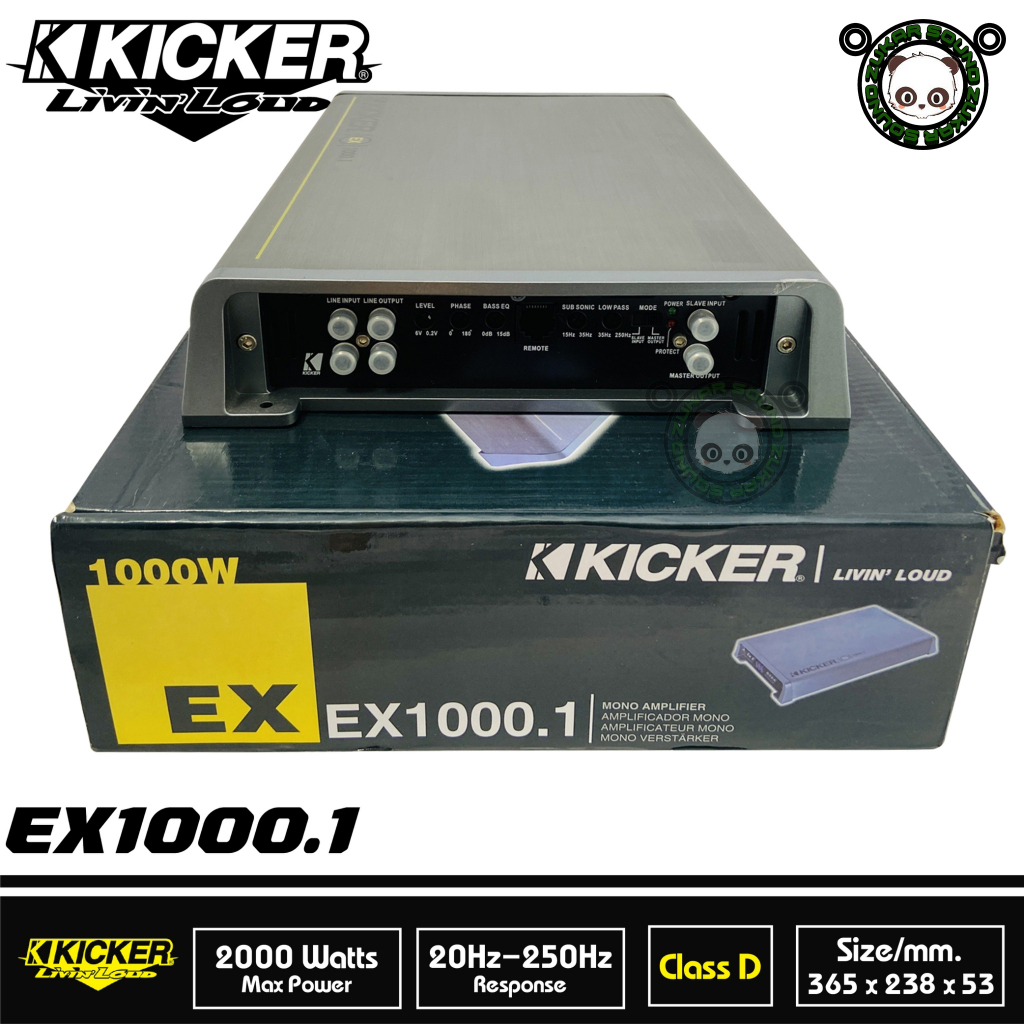 KICKER EX1000.1 พาวเวอร์แอมป์ Kicker คลาสดี กำลังขับสูงสุด 2000 วัตต์ แอมป์แรง CLASS D 1000 Watt RMS
