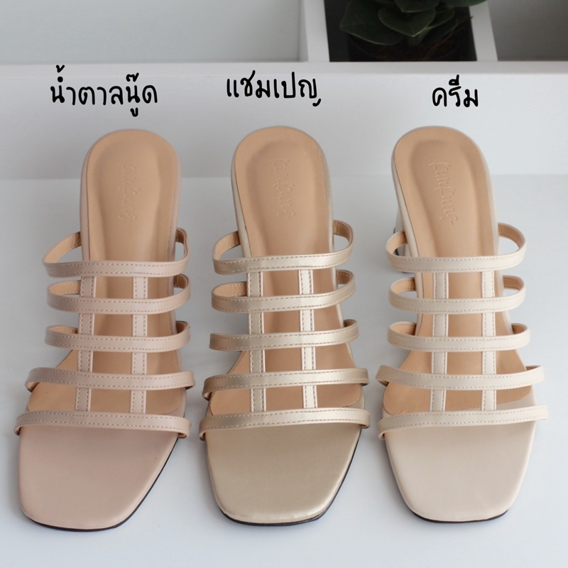 พร้อมส่ง ❗️❗️รองเท้าส้นสูง Gridy heels  KK0019 ตาราง  รองเท้าผู้หญิง highheel