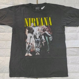 เสื้อวง​ Nirvana​ ผ้าฝอกเฟท แนววินเทจ ลิขสิทธิ์​แท้​ปี​2021