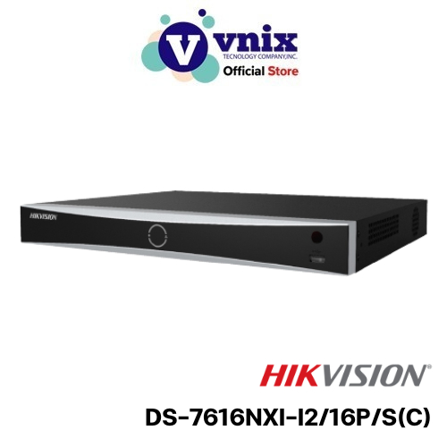 DS-7616NXI-I2/16P/S(C) เครื่องบันทึกภาพ Hikvision 16ch 1U 16 PoE AcuSense NVR by Vnix Group
