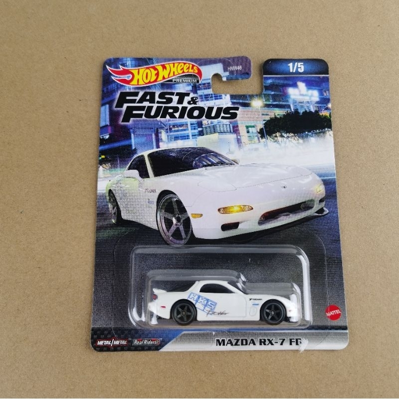 โมเดลรถ Hotwheels Fast & Furiousรุ่น Mazda Rx-7 FD ล้อยาง