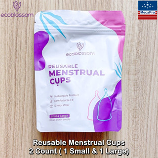 EcoBlossom® Reusable Menstrual Cup 2 Count (1 Small &amp; 1 Large)  ถ้วยอนามัย ถ้วยรองรับประจำเดือน