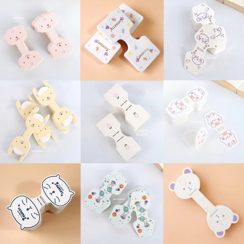 💗พร้อมส่ง💗ร้านไทย กระดาษ แป้นยางรัดผม แป้นสร้อย 100 แผ่น