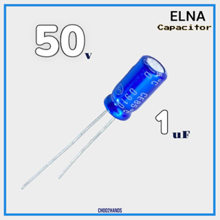 1uF 50v คาปาซิเตอร์ ELNA CAPACITOR คาปาซิเตอร์ ลำโพง วงจรขยายเสียง 0918 (4ชิ้น/Pcs.)