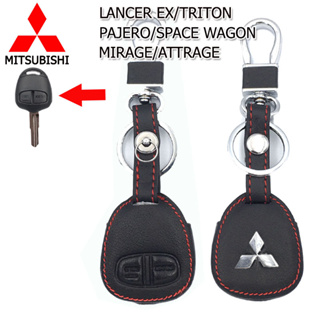 ปลอกกุญแจรถยนต์มิตซูบิชิ Mitsubishi Lancer Ex/Triton/Pajero/Mirageเคสหนังแท้หุ้มรีโมทกันรอย ซองหนังแท้ใส่กุญแจกันกระแทก