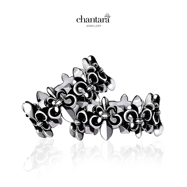 CHANTARA - แหวนลูกเสือ " The Fierce De Lis Ring " แหวนเงิน แหวนคู่ แถมฟรีผ้าเช็ดแหวน