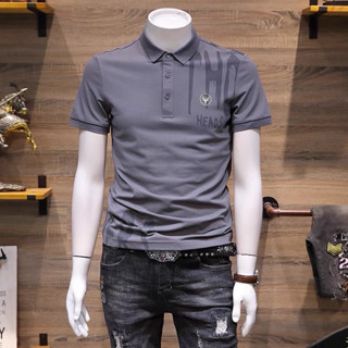 เสื้อยืดโปโลลําลอง คอปกโปโล ทรงหลวม เข้ารูป สไตล์นักธุรกิจ แ…