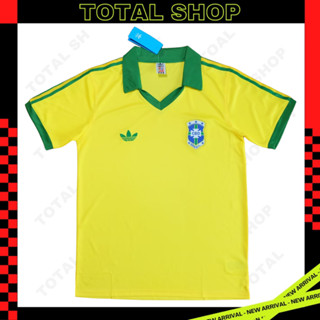 Brazil 1978/79 World cup Home Jersey เสื้อบราซิล1978 เสื้อบราซิลย้อนยุคคอปก