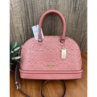 (ส่งฟรี)🔥SALE🔥 สินค้ามีตำหนิ ของใหม่-ของแท้ ⚜️ COACH MINI SIERRA SATCHEL กระเป๋าถือ หรือ กระเป๋าสะพาย หนังแก้วซีนูน