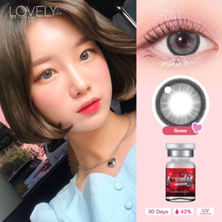 ✨ Gray ขนาดตาโต (Bigeyes) ☀️กรองแสง uv เลนส์แท้จดทะเบียนถูกต้อง ผ่านอย.ไทย บิ๊กอายสีเทาอมฟ้า✔️