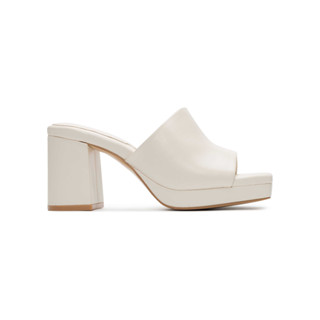 SHU BEDDY WALK 3" SLIDE MULE PLATFORM - WHITE CHOC รองเท้าแตะส้นสูง