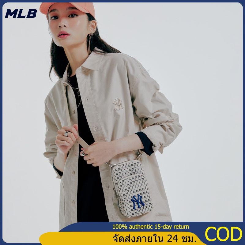 MLB ผู้ชายและผู้หญิงโทรศัพท์มือถือกระเป๋าสะพายกระเป๋าสะพาย NY ย้อนยุคดอกไม้เก่าเต็มพิมพ์โลโก้ปักกระเ
