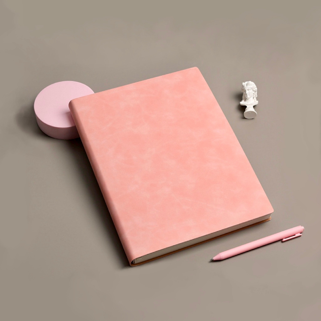 สมุดปกหนังขนาดA4 มีเส้น หนังPU เป็นสมุดโน๊ต หรือสมุดจดแล็กเชอร์   A4 Leather Notebook