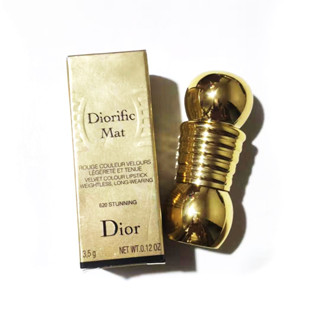 【SUVI】Dior2021 Christmas Limited Gold Tube Building Embossed Lipstick Small Barbell Gold Tube Lipstick Sample 1.5gลิปสติ