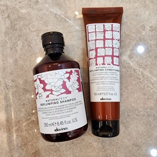 Davines Replumping Shampoo 250ml /Conditioner 150ml แชมพูและครีมนวด สำหรับผมแห้งเสียจากการทำเคมี ดัด ยึด