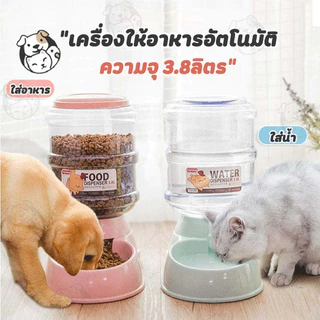 (ราคาต่อ)เครื่องให้อาหารแมวอัตโนมัติ ที่ให้อาหารอัตโนมัติ เครื่องให้อาหาร ชามข้าว ชามอาหาร หมา แมว 3.8 ลิตร ถ้วยอาหารแมว