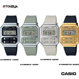 CASIO DIGITAL นาฬิกาข้อมือผู้หญิง รุ่น A100WEF, A100WEFG ของแท้ มีใบรับประกัน