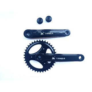 ขาจานใบเดียว 38t ใช้กับกระโหลกเหลี่ยม(ไม่มีกระโหลกแถมมาให้) SINGLE SPEED CRANKSET