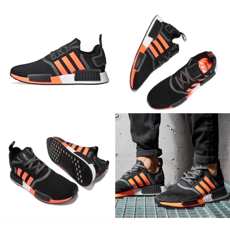 รองเท้า Adidas NMD_R1 สีดำ-ส้มBlack